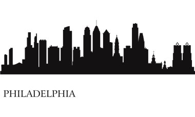 Philadelphia şehir manzarası siluet arka plan
