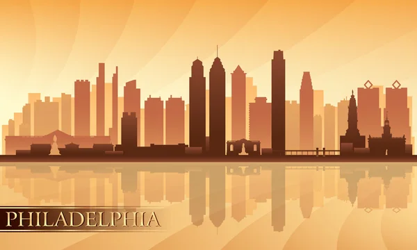 Philadelphia cidade skyline silhueta detalhada —  Vetores de Stock