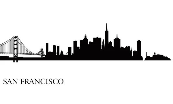 San francisco city skyline silhuett bakgrund — Stock vektor