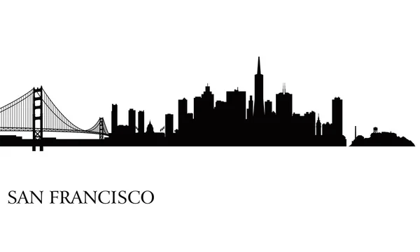 San Francisco cidade skyline silhueta fundo Vetores De Bancos De Imagens