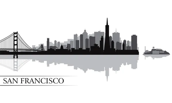 San francisco stad skyline van silhouet achtergrond Rechtenvrije Stockillustraties