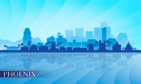 Phoenix ciudad horizonte silueta fondo — Vector de stock