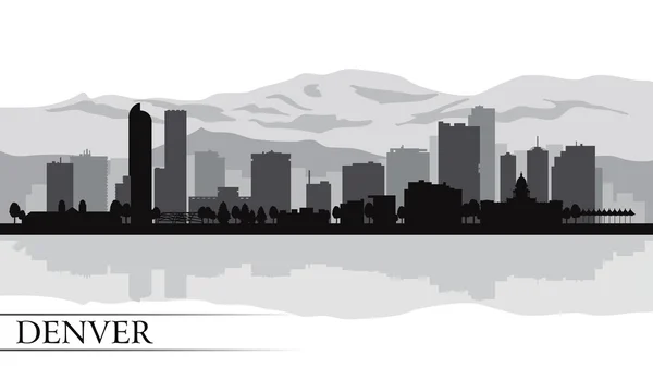 Denver città skyline silhouette sfondo — Vettoriale Stock