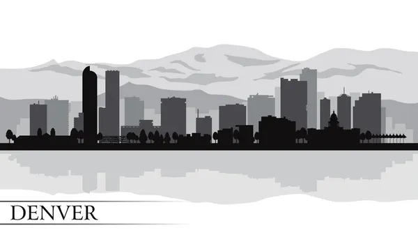 Denver city skyline van silhouet achtergrond Rechtenvrije Stockillustraties