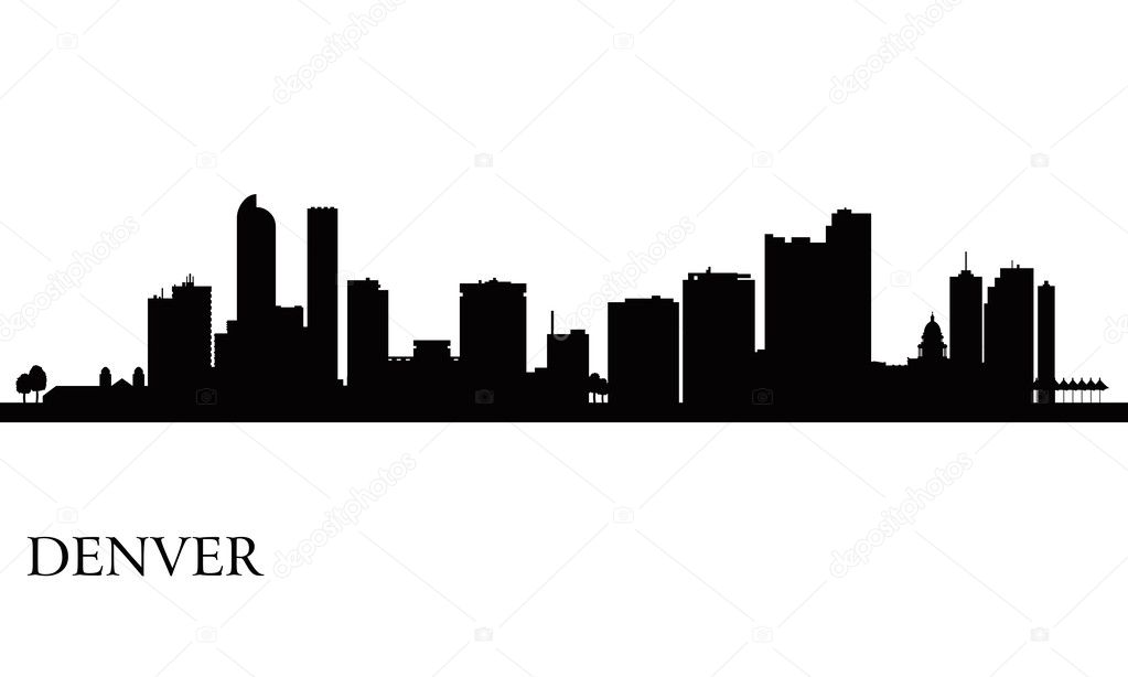 Denver city skyline silhouette background