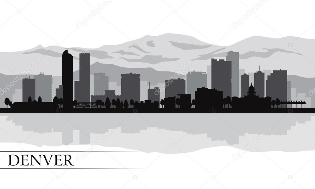 Denver city skyline silhouette background