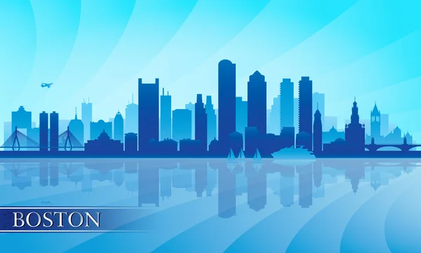 Boston şehir manzarası siluet arka plan