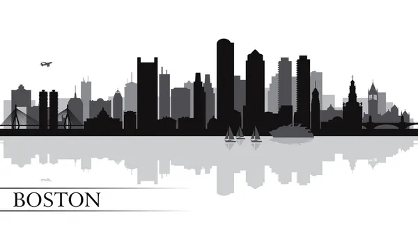 Boston város skyline silhouette háttér Vektor Grafikák
