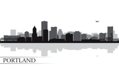 Portland şehir manzarası siluet arka plan
