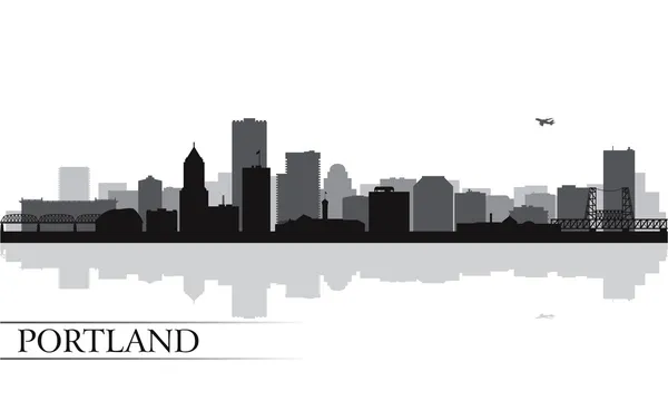 Portland city skyline silhouette háttér — Stock Vector