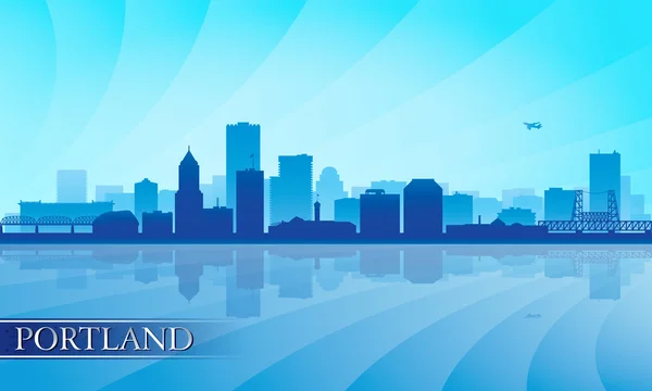 Portland stad skyline van silhouet achtergrond — Stockvector