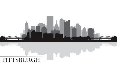 Pittsburgh şehir manzarası siluet arka plan