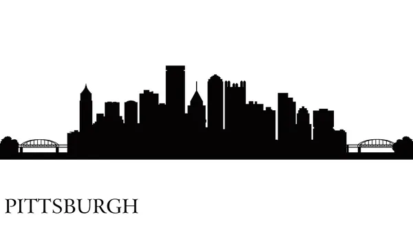 Pittsburgh city skyline silhouette background — Stock Vector