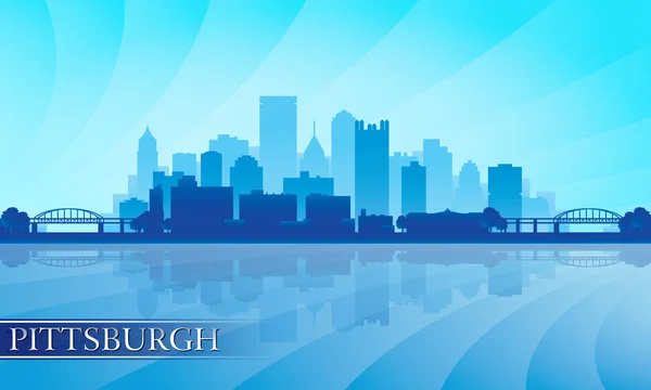 Pittsburgh city skyline van silhouet achtergrond — Stockvector