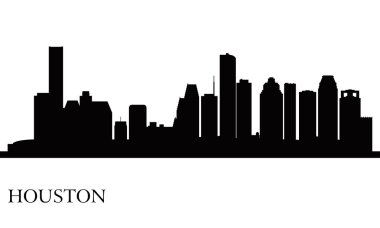 Houston şehir manzarası siluet arka plan