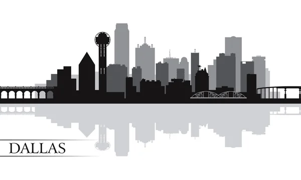 Ciudad de Dallas skyline silueta fondo — Vector de stock