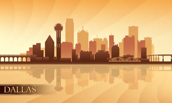Ciudad de Dallas skyline silueta fondo — Vector de stock