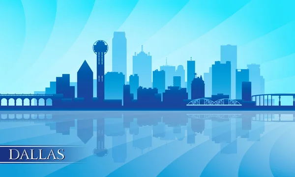 Ciudad de Dallas skyline silueta fondo — Vector de stock