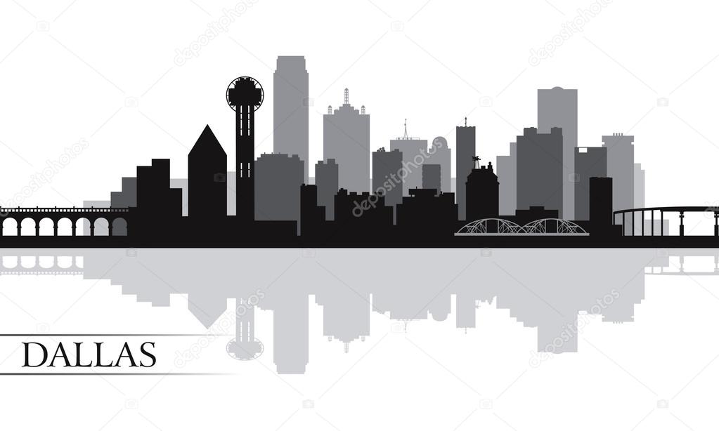 Dallas city skyline silhouette background