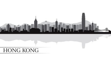 Hong kong şehir manzarası siluet arka plan