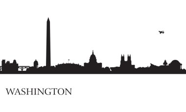 Washington şehir manzarası siluet arka plan