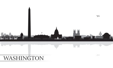 Washington şehir manzarası siluet arka plan