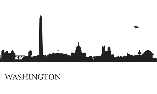 Washington ville skyline silhouette arrière-plan — Image vectorielle