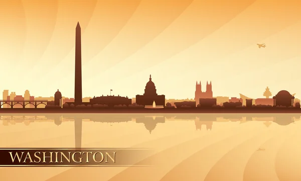 Washington ville skyline silhouette arrière-plan — Image vectorielle