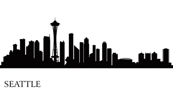 Seattle ciudad horizonte silueta fondo — Vector de stock