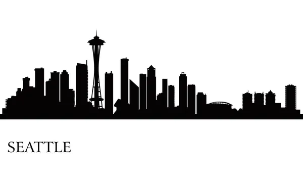 Seattle város skyline silhouette háttér Stock Vektor