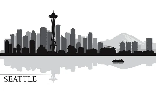Seattle cidade skyline silhueta fundo Gráficos Vetores
