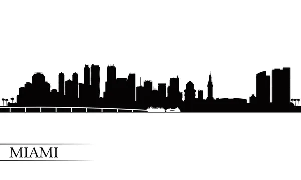 Miami ville horizon silhouette arrière-plan — Image vectorielle