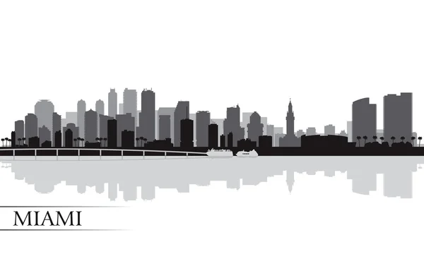 Miami ville horizon silhouette arrière-plan — Image vectorielle
