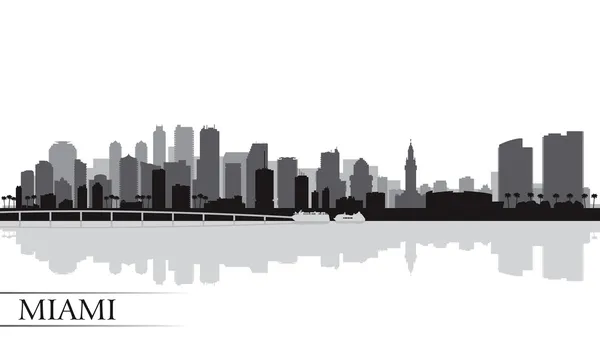 Miami city skyline silhouette hintergrund — Stockvektor