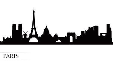 Paris şehir manzarası siluet arka plan