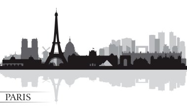 Paris şehir manzarası siluet arka plan