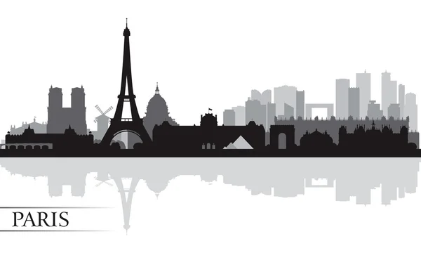 Paris city skyline silhouette background — Stock Vector