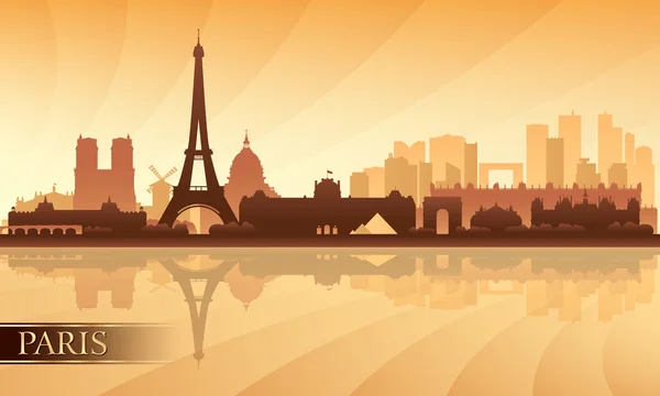 Paris city skyline silhouette background — Stock Vector