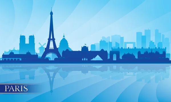 París ciudad skyline silueta fondo — Vector de stock