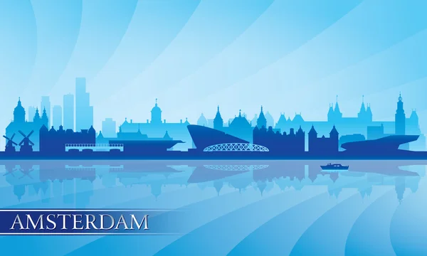Amsterdam ville horizon silhouette arrière-plan — Image vectorielle