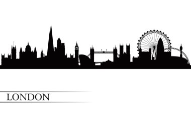 Londra şehir manzarası siluet arka plan