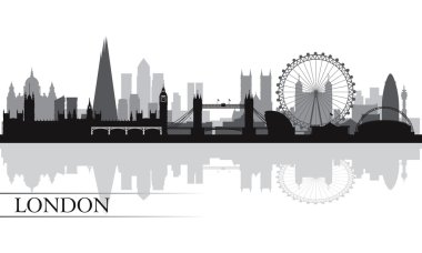 Londra şehir manzarası siluet arka plan