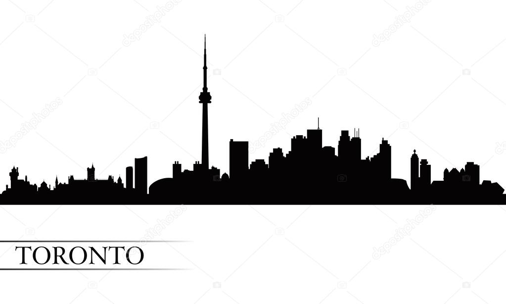 Toronto city skyline silhouette background