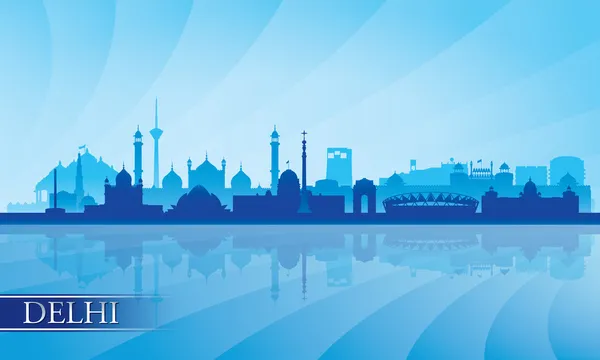 Delhi ville horizon silhouette arrière-plan — Image vectorielle