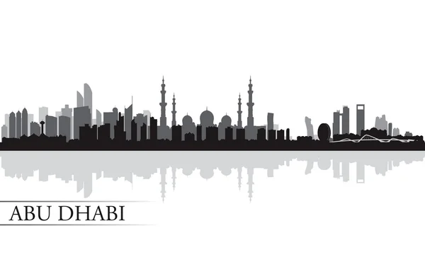 Abu Dhabi città skyline silhouette sfondo — Vettoriale Stock