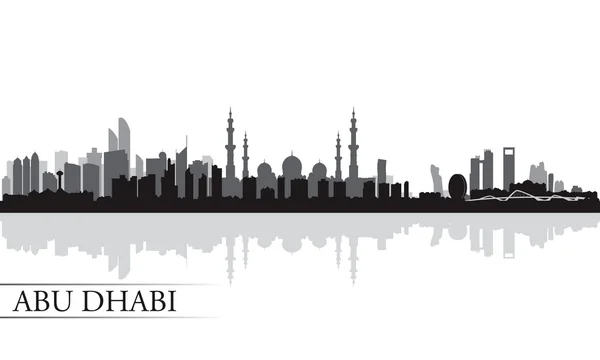 Abu Dhabi cidade skyline silhueta fundo — Vetor de Stock