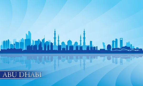 Abu Dhabi cidade skyline silhueta fundo — Vetor de Stock