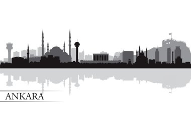 Ankara şehir manzarası siluet arka plan