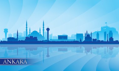 Ankara şehir manzarası siluet arka plan