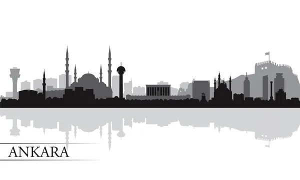 Ankara city skyline silhouette háttér — Stock Vector